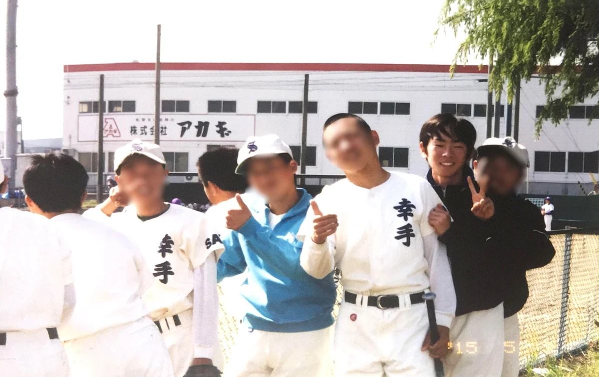 提供チラシ掲載の野球部時代の写真